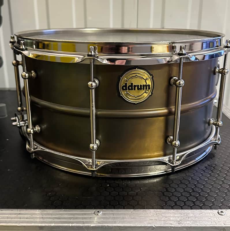 Ddrum Modern Tone 14"' x 7" Patina Snare Drum, Bare Knuckle Brawler - Weathered Brass image 1