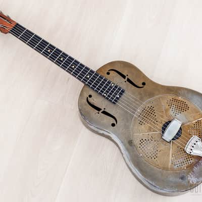 1931 National Sears, Roebuck & Co. Duolian Vintage Single Cone Resonator Frosted Duco w/ Case image 12