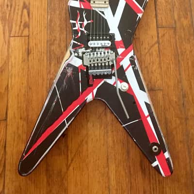 Dean ML EVH Frankenstein red, white black Dimebag Darrel meets Eddie Van Halen image 2