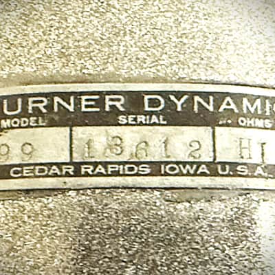Vintage 1950’s Turner 99 Dynamic Microphone, working w/cable & tripod stand image 5