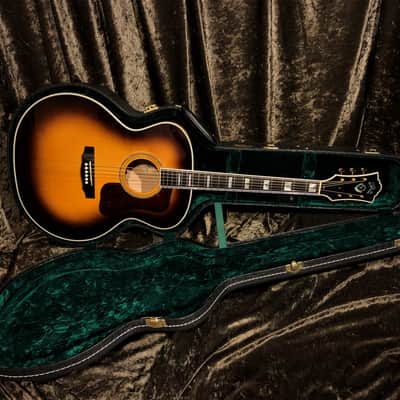 Guild F50 2012 Sunburst New Hartford Ext Condition Flame Maple Archback Guild Acoustic F55 JF65 image 15
