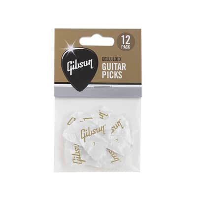 Gibson White Pearloid Pick Thin Standard 12-Pack image 1