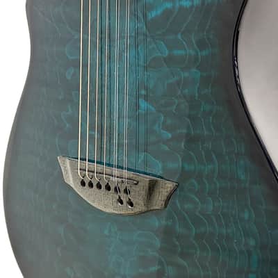Emerald Guitars X-20 8-String Carbon Fiber Acoustic-Electric in Teal with OHSC image 3