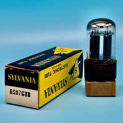 1950s Sylvania 6SN7GTB Vintage Chrome Top Black Plate Preamp Tube! T298 image 1