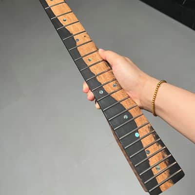 AAAAA Tele Ebony Fretboard Roasted flame Maple Electric Guitar Neck Radius 12inch Round stainless steel 22 frets hole 10mm Radius: 12 inches image 1