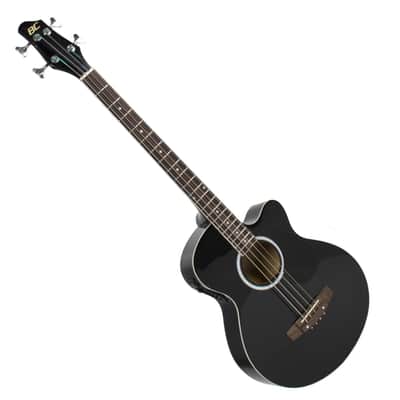 Electric acoustic bass guitar, black image 1