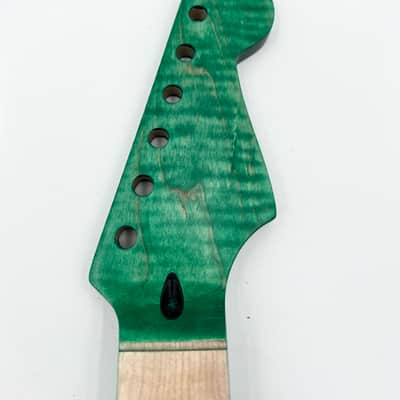 Warmtone Custom Guitars Flamed Maple Strat Style Neck- Green Flames #2 image 12