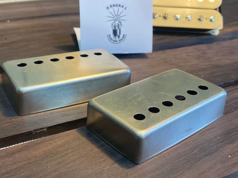 General Vintage Tone  Pair PAF pickup cover made in Natural steel Germany made quality 49.2 pole spa image 1
