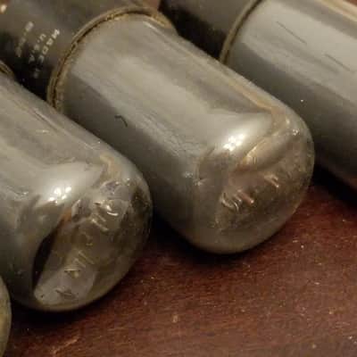 RCA Matched Pair (2) 6V6GT AT1000 TESTED Vacuum Tubes greyglass black plate Beam Power 6V6 1945-1958 image 12