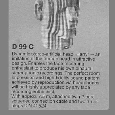 AKG D 99 C "Harry" Binaural Dynamic Microphone 1975 - 1977 - Tan image 9