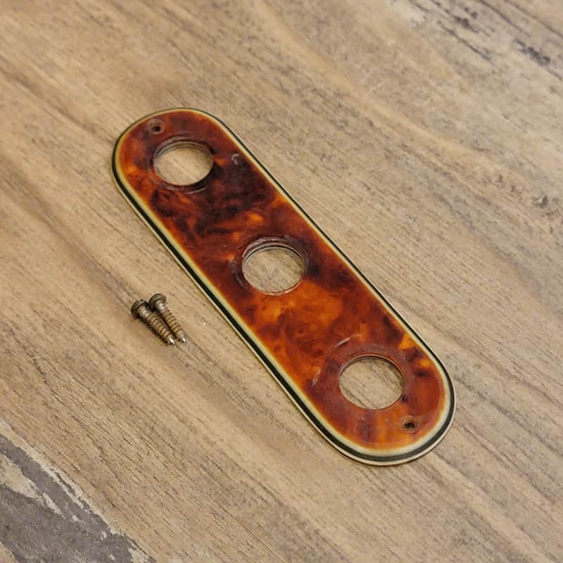 Silvertone H1454 Rocket Triple Toggle Switch Plate Cover 1963 - Tortoise Shell image 1