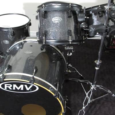 RMV. Drum Kit. In Titanium Silver Sparkle finish, Bapeva hard wood shells. image 1