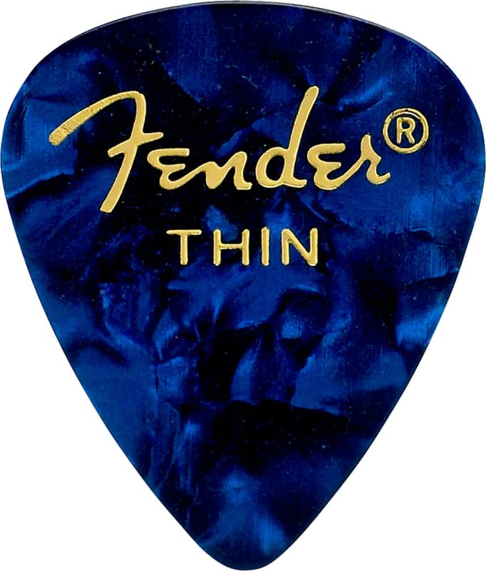 Fender Premium Celluloid 351 pick, Thin - Blue image 1