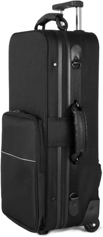 Lightweight Alto Saxophone Rolling Case with Wheels, 1200D Padded Gig Bag Backpack for Easy Travel, Reduces Carrying Strain, Large Accessory Pocket image 1