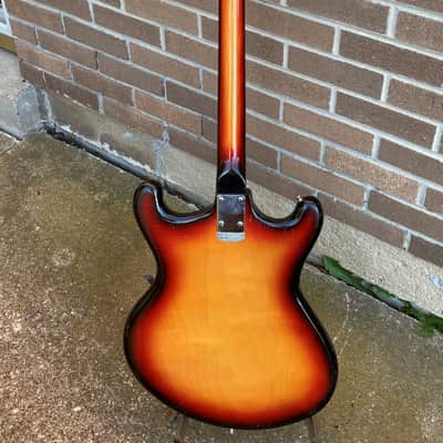 1968  Teisco V2 Sunburst . Very cool MIJ guitar Mezurashi (rare) image 5