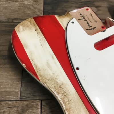 Made to Order - FRANCHIN Mars guitar body AMERICAN FLAG Usa Relic Aged Nitro Laquer Basswood Poplar Telecaster-Tele-T-Style Made in Italy image 6