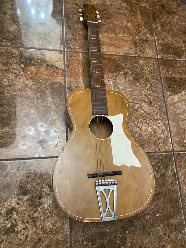 Vintage Lyra ? Barclay ? 1960s Parlor Acoustic Guitar Made in the USA 3/4 size image 1