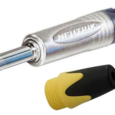 NEUTRIK NP2X Mono or NP3X Stereo 1/4" Cable Mount Instrument Jack w/ Nickel Shell & Colored Boot For ID-NP2X-Mono / Orange image 6