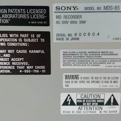Sony MDS-B5 Professional Minidisc Recorder Serial Number 800604 - Great image 9