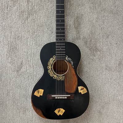 RARE! 1920s - 1930s Oscar Schmidt Stella Gambler Concert Ladder Braced Parlor Guitar Ready To Go! image 2