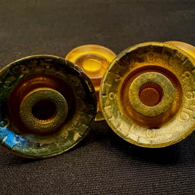 PREMIUM Correct Vintage Spec Butyrate Knobs Heavy Aged Gibson Historic Les Paul 1959 Reissue Custom Shop Embossed Top Hat Knobs Relic Set of 4 image 2