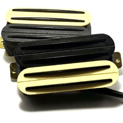 Dragonfire Quad Rail Humbuckers Four Blade Rail Style Passive 23K Pickup Set ~ Cream Black Zebra #2 Black Rails image 3