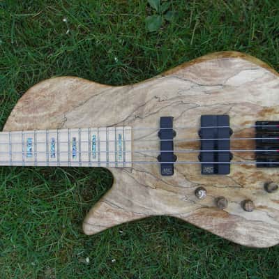 Custom Build Left Handed Bass Gtr. Custom Shape Body 2000 - Laquerd Natural Finish. image 1