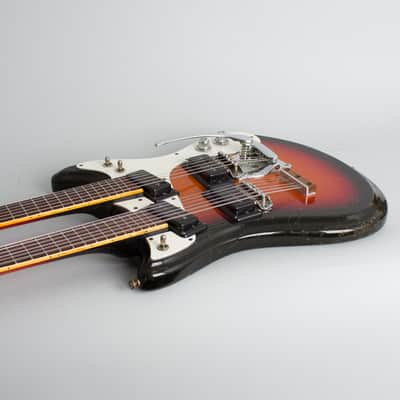 Mosrite  Doubleneck Solid Body Electric Guitar (1967), ser. #2J467, black tolex hard shell case. image 7