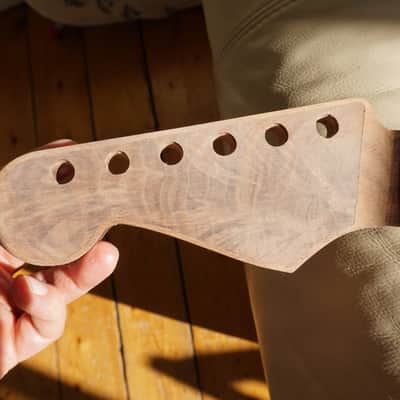 Custom Inlaid reverse head Pau Ferro Walnut custom guitar neck left fits stratocaster rare 2021 ligh image 4