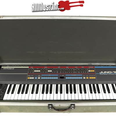 1985 Roland Japan Juno-106 Programmable Polyphonic Synthesizer Synth w/ Case