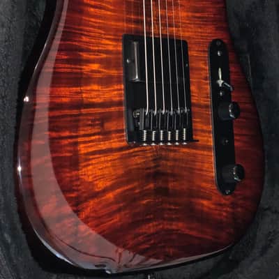 Sadowsky NYC T-Style Guitar - Devin Townsend Replica - 2018 - Dark Cherry Tiger image 4