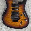 Mint Ibanez Model S670QMDEB Quilted Top Electric Guitar in Dragon Eye Burst