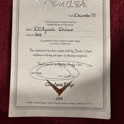 1997 Fender D'Aquisito Deluxe Stephen Stern Built and Signed image 8
