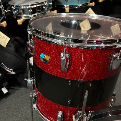 Ludwig 50th Anniversary Vistalite Pro Beat 24/16/13" Drum Set Kit in Red Sparkle/Smoke/Red Sparkle from NAMM image 5