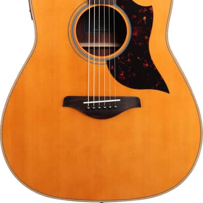 Yamaha A1R Dreadnought Acoustic-Electric Guitar, Solid Spruce Top, Vintage Natural image 1
