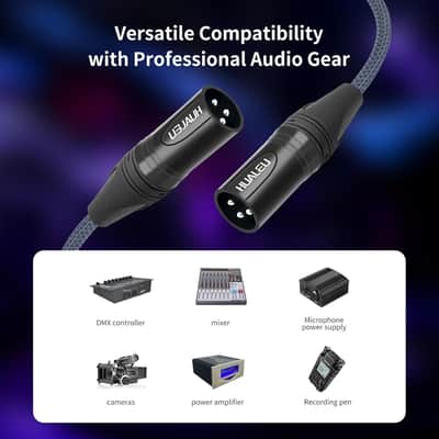 2 Pack 3 Pin Xlr Male To Male Microphone Cables,1Ft (Ofc) Balanced Xlr Audio Cable Male To Male,For Mixer Microphone Dmx image 3