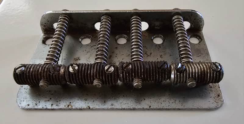 Original Fender Precision Bass Bridge 1959 - Chrome image 1