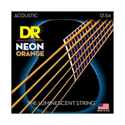 DR NOA-12 Hi-Def Neon Orange Acoustic Guitar Strings - gauges 12-54 image 3