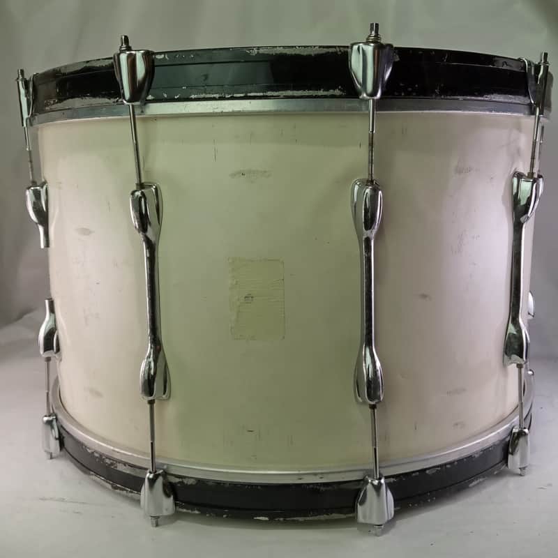 Slingerland 14x24" Bass Drum 3Ply Maple/African Mahogany Vintage 70s White Gloss image 1