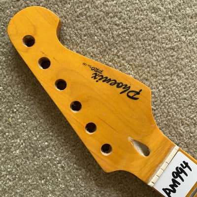 Yellow Guitar Strat Style Maple Wood Neck, 22 Frets Fingerboard image 2