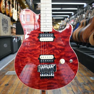 Ernie Ball Music Man 30th Anniversary Axis Electric Guitar Translucent Red Quilt w/Hard Case image 1