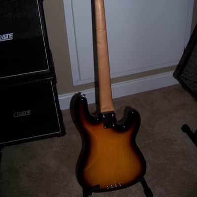 TELE  BASS  2 Tone Sunburst LEFT HANDED LEFTY UP GRADED DUNCAN BASSLINE PICKUP GIG BAG image 6