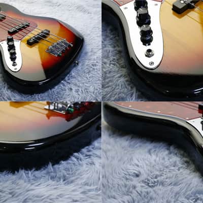 Left Handed Fender Japan '62 reissue JAZZ BASS JB62-LH ALDER body 3Tone Sunburst image 15