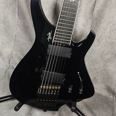 Aguda Black Hole Limited Run 7 String Multiscale 2024 - Gloss Black Headless Guitar image 6