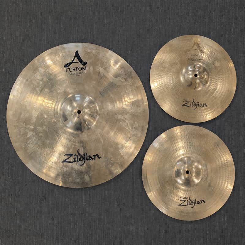 Zildjian A Custom Cymbal Pack - 20" A Custom Medium Ride + 14" A Custom Hi-Hat Pair image 1