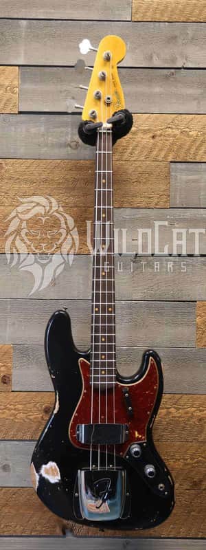 Fender Custom Shop '62 Jazz Bass Heavy Relic Black cz565830 image 1