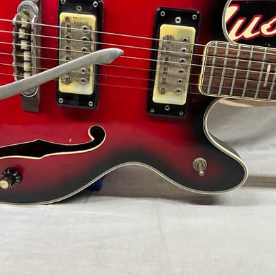 Univox Coily U1825 Hollow Body Guitar MIJ Made In Japan Vintage Redburst - AS IS! needs new nut image 6
