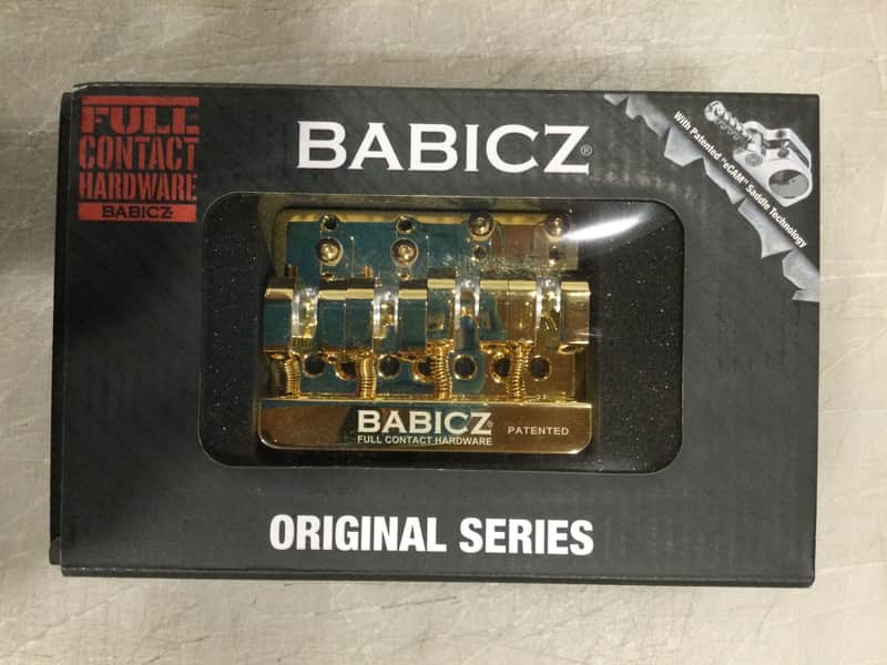 Babicz Full Contact Hardware FCH4AMGD FCH 4-String Bass Bridge String Thru Gold Bridge image 1