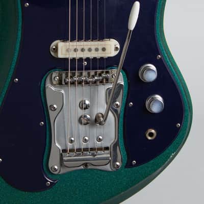 Guyatone  LG-350T Sharp Five Solid Body Electric Guitar,  c. 1970, black hard shell case. image 13