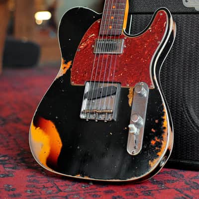 Fender Custom Shop Limited Edition Reverse '60s Tele Custom Heavy Relic Aged Black over 3 Tone Sunburst #R125883 image 12